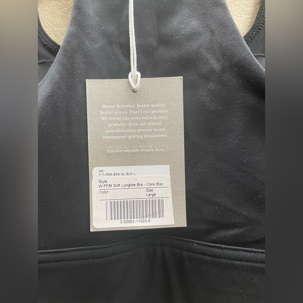 New Everlane Women Perform Bra Black Size Large - Picture 4 of 12